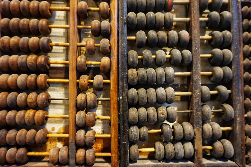 Old Abacus calculator used for counting