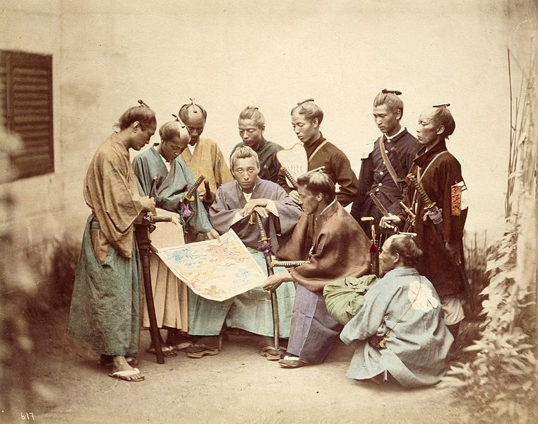 Samurai of the Satsuma Clan, during the Boshin War period (1868–1869), by Felice Beato