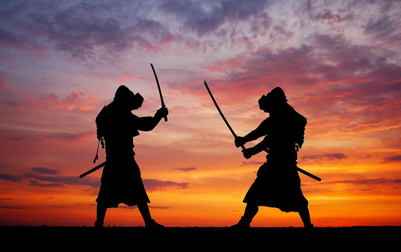 Two samurais dueling